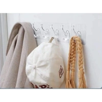 Plastic Self Adhesive No Drills Strong Sticky Towel Hanger Hook 6 in 1 ||Pack of 1
