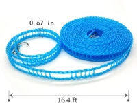 Portable Travel Clothesline, 16-ft Clothes Drying Line Adjustable for Indoor Outdoor, Windproof Non-Slip Clothes Line, Clotheslines for Camping Travel and Home Use (Random Colour)