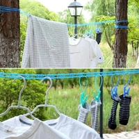 Portable Travel Clothesline, 16-ft Clothes Drying Line Adjustable for Indoor Outdoor, Windproof Non-Slip Clothes Line, Clotheslines for Camping Travel and Home Use (Random Colour)