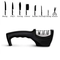 Manual Knife Sharpener 3 Stage Sharpening Tool Ceramic Knife and Steel Knives