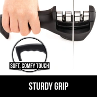 Manual Knife Sharpener 3 Stage Sharpening Tool Ceramic Knife and Steel Knives