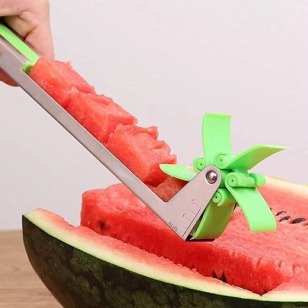 Watermelon Slicer Cutter,Melon Corer Windmill Watermelon Cutter Watermelon Knife, Perfect for Cutt Premium Stainless Steel Slicer Tongs
