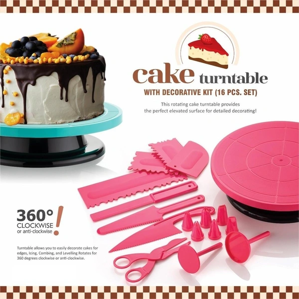 Round Cake Turntable With Decorative Kit 16 pcs