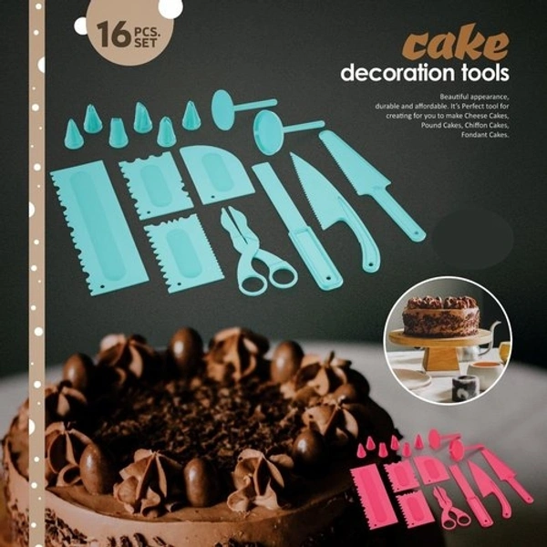 Round Cake Turntable With Decorative Kit 16 pcs