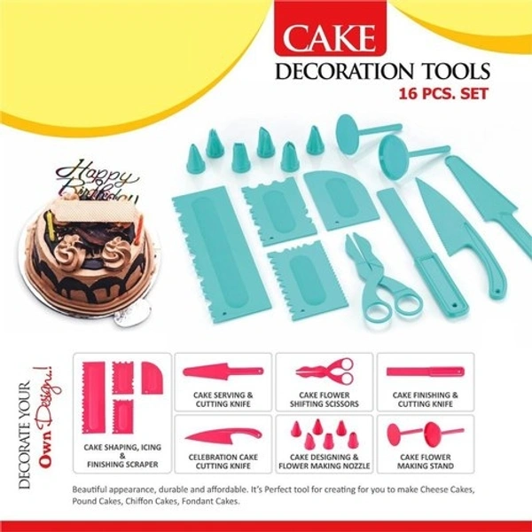 Round Cake Turntable With Decorative Kit 16 pcs