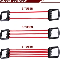 Adjustable Multi-Function 5 Rubber Tubes Chest Expander/Chest Developer/Rubber Rope/Chest Flexor/Muscle Pulling Exerciser/Muscle Workout Stretcher Home & Gym Equipment for Men & Women (Random Color)