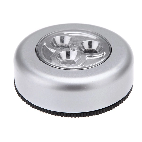 Round Shaped LED White 3 in 1 LED Wall Spotlight Night Stick Tap Light for Wardrobe and Home Utility Usage (Pack of 2) - 1, Pack Of 2