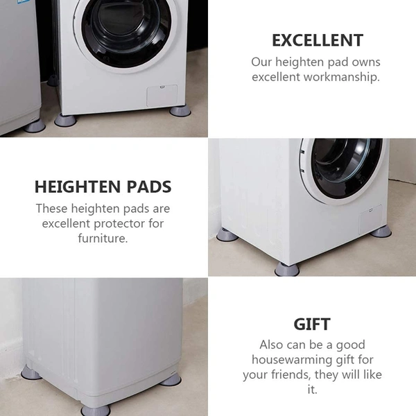 4Pcs Anti Vibration Pads for Washing Machine and Dryer, Shock and Noise Cancelling Washing Machine Support, Prevent Moving Shaking Walking, Universal Size