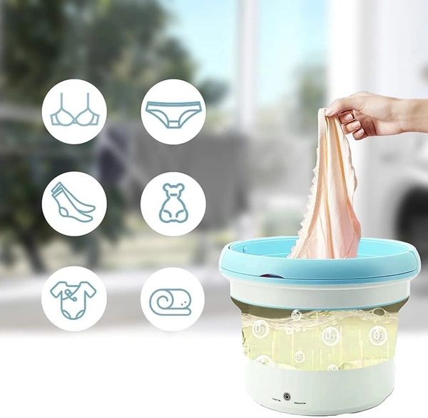 Portable Washing Machine Mini Folding Cloth Washing Machine,Small Foldable Bucket Washer Lightweight Convenient Washer for Washing Baby Clothes, Camping, Travelling.