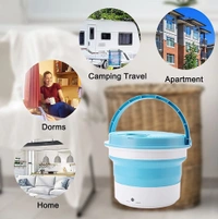 Portable Washing Machine Mini Folding Cloth Washing Machine,Small Foldable Bucket Washer Lightweight Convenient Washer for Washing Baby Clothes, Camping, Travelling.