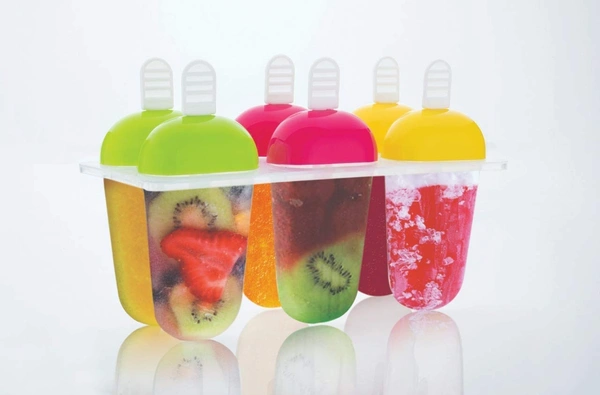 Ice Candy Maker Tray Plastic Reusable Popsicle Molds Ice Pop Makers Ice Pop Mould Kulfi Maker Mould, Kids Plastic Frozen Ice Cream Mould (Set of 6 pcs)