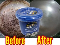 Stainless Steel Cleaning Cream - Over Cookware Metal Cleaning Paste - Powerful Household Kitchen Cleaner, Multipurpose Korean Formula Detergent Cream (500 g, 1 pc)  Boom Wash Cream (1)