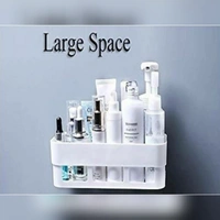 2 Piece Combo Of 1 Plastic Multipurpose Kitchen Bathroom Shelf Wall Holder Wall Mounted Shelf For Bathroom With 1 Soap Holder (Multicolour) - Random