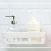 2 Piece Combo Of 1 Plastic Multipurpose Kitchen Bathroom Shelf Wall Holder Wall Mounted Shelf For Bathroom With 1 Soap Holder (Multicolour) - Random
