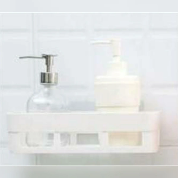 2 Piece Combo Of 1 Plastic Multipurpose Kitchen Bathroom Shelf Wall Holder Wall Mounted Shelf For Bathroom With 1 Soap Holder (Multicolour) - Random
