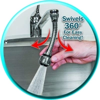 Turbo Flex 360 Degree Flexible 6 Inch Extension Stainless Steel Jet Stream/Water Saving Faucet