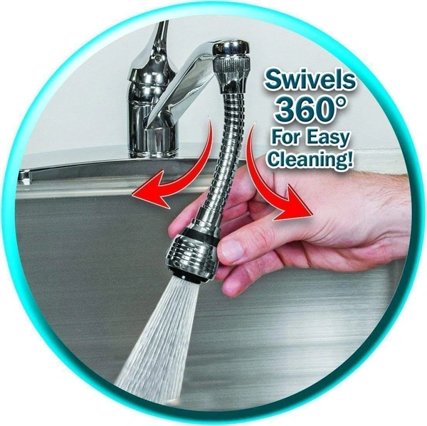 Turbo Flex 360 Degree Flexible 6 Inch Extension Stainless Steel Jet Stream/Water Saving Faucet