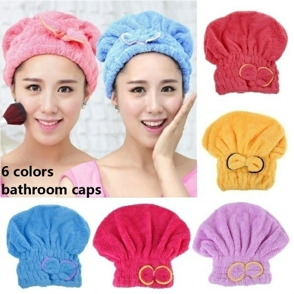 Super Popular Dry Hair Cap Magic Soft Bow Microfiber Bath Hair Dry Hat Cap Quick Drying