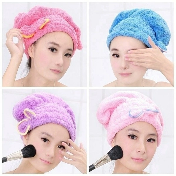 Super Popular Dry Hair Cap Magic Soft Bow Microfiber Bath Hair Dry Hat Cap Quick Drying
