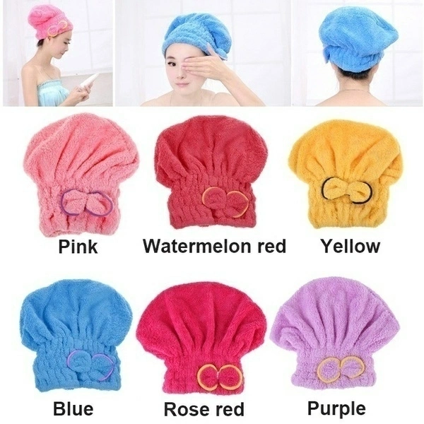 Super Popular Dry Hair Cap Magic Soft Bow Microfiber Bath Hair Dry Hat Cap Quick Drying