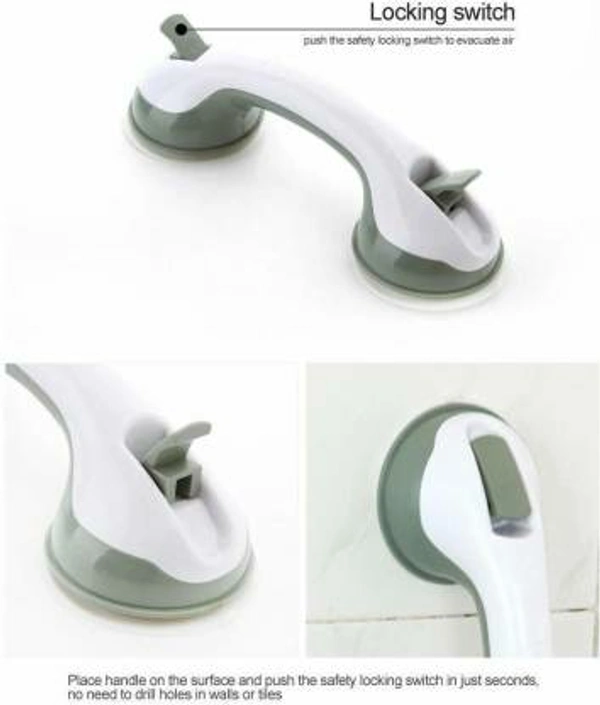 Plastic Bathroom Helping Handle Strong Suction Cup Easy Grip Safety Shower Support Handle, Bath-tub Support, Door/Wall Helping Handle