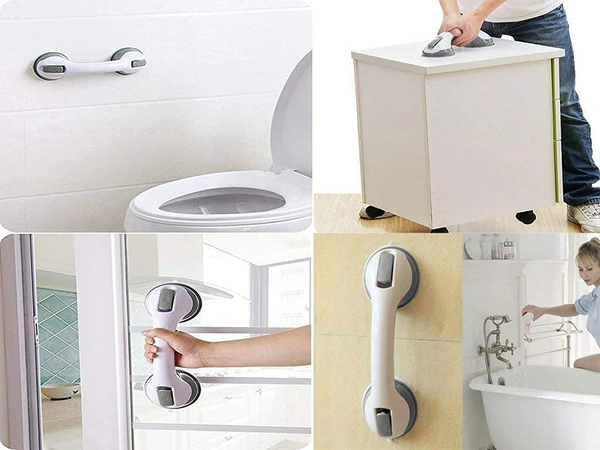 Plastic Bathroom Helping Handle Strong Suction Cup Easy Grip Safety Shower Support Handle, Bath-tub Support, Door/Wall Helping Handle