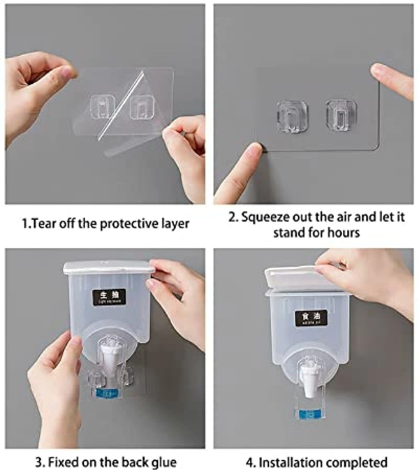 Multi-Purpose Wall Mounted Oil Dispenser Tank, Transparent Liquid Seasoning Food Dispenser for Kitchen Cooking ( C-0600 )