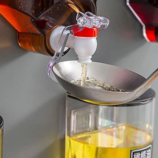 Multi-Purpose Wall Mounted Oil Dispenser Tank, Transparent Liquid Seasoning Food Dispenser for Kitchen Cooking ( C-0600 )