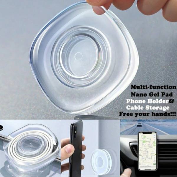 Nano Gel Sticky Phone Holder for Car - Multi-Functional Universal Gel Pad for Car, Home, Office Storage Waterproof, Square Shape ( C-0601 )
