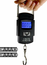 Electronic Portable Fishing Hook Type Digital LED Screen Luggage Weighing Scale, 50 kg/110 Lb (Black) ( C-XMPPP204 )