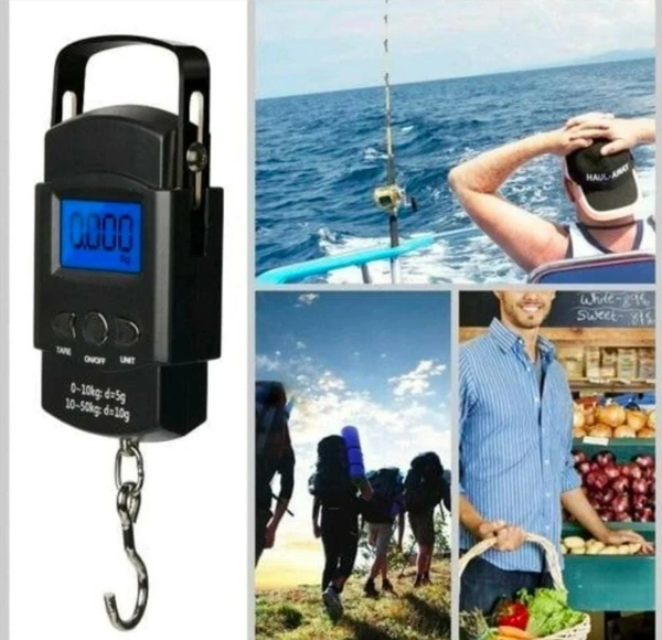 Electronic Portable Fishing Hook Type Digital LED Screen Luggage Weighing Scale, 50 kg/110 Lb (Black) ( C-XMPPP204 )