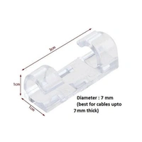 Multipurpose 7mm Diameter Adhesive Wire Clips Cable Clamp Manager