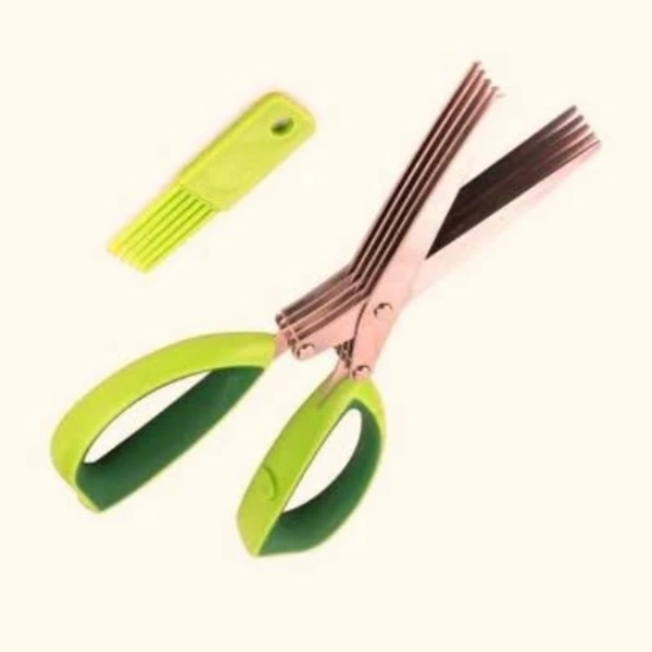 Multi-functional Multicolor 5 Layers Vegetable Scissors  (Random Color) -A2A