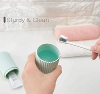 Capsule Shape Travel Toothbrush Toothpaste Case Holder Portable Toothbrush Storage Plastic (Multicolor – Pack of 1) C-A120405