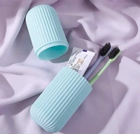 Capsule Shape Travel Toothbrush Toothpaste Case Holder Portable Toothbrush Storage Plastic (Multicolor – Pack of 1) C-A120405