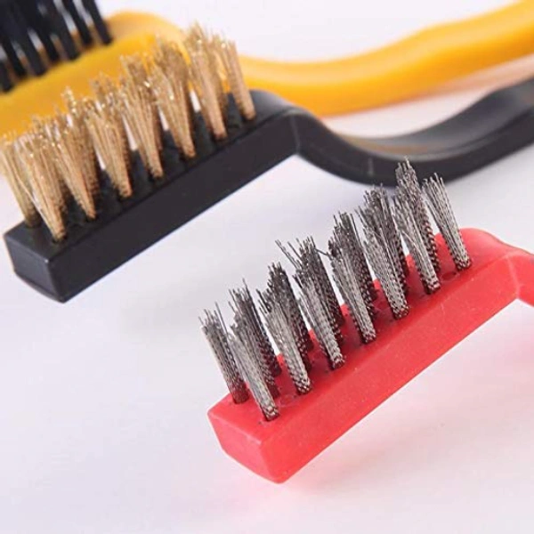 3pcs Mini Wire Brush Set (Stainless Steel/Nylon/Brass Brush) C-A120401