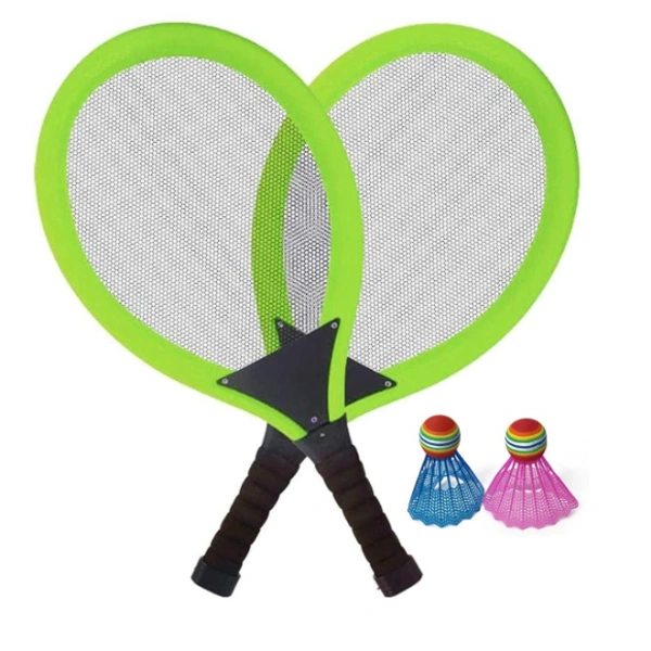 LED Light Badminton Racket for Kids Set of 2 with 2 Shuttlecock - Multicolour ( C-0631 )