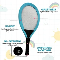 LED Light Badminton Racket for Kids Set of 2 with 2 Shuttlecock - Multicolour ( C-0631 )