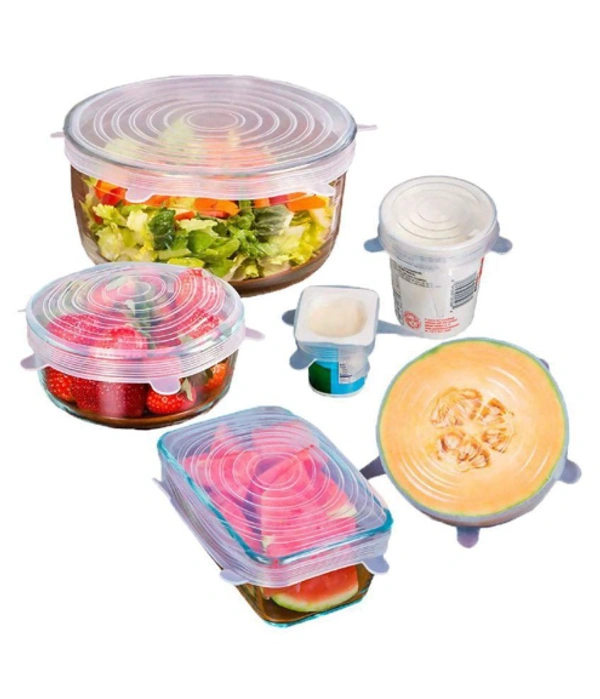 Collapsible Microwave Safe Silicone Leak-Proof Stretch Lids
