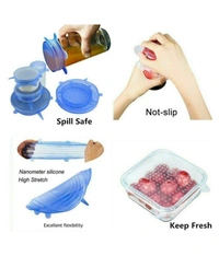 Collapsible Microwave Safe Silicone Leak-Proof Stretch Lids