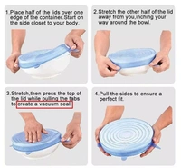 Collapsible Microwave Safe Silicone Leak-Proof Stretch Lids