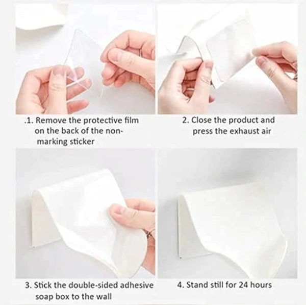 Multi-purpose Self Adhesive Wall Mounted Soap Holder (4 pcs)