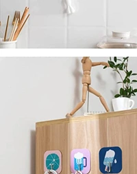 #A00 Colourful Waterproof Self Adhesive Heavy Duty Utility Wall Hooks (10 pcs)