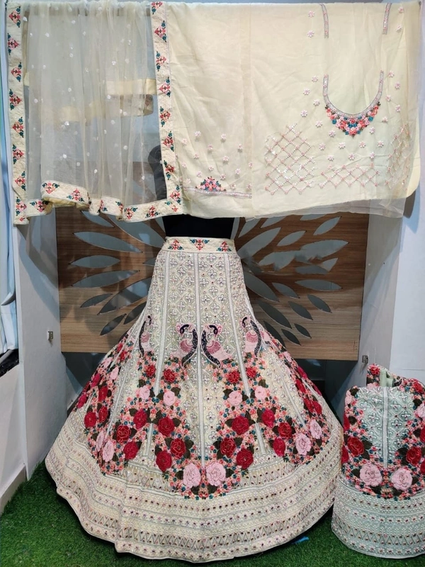 Beauty LM 32 | Lehenga Choli - White, Free