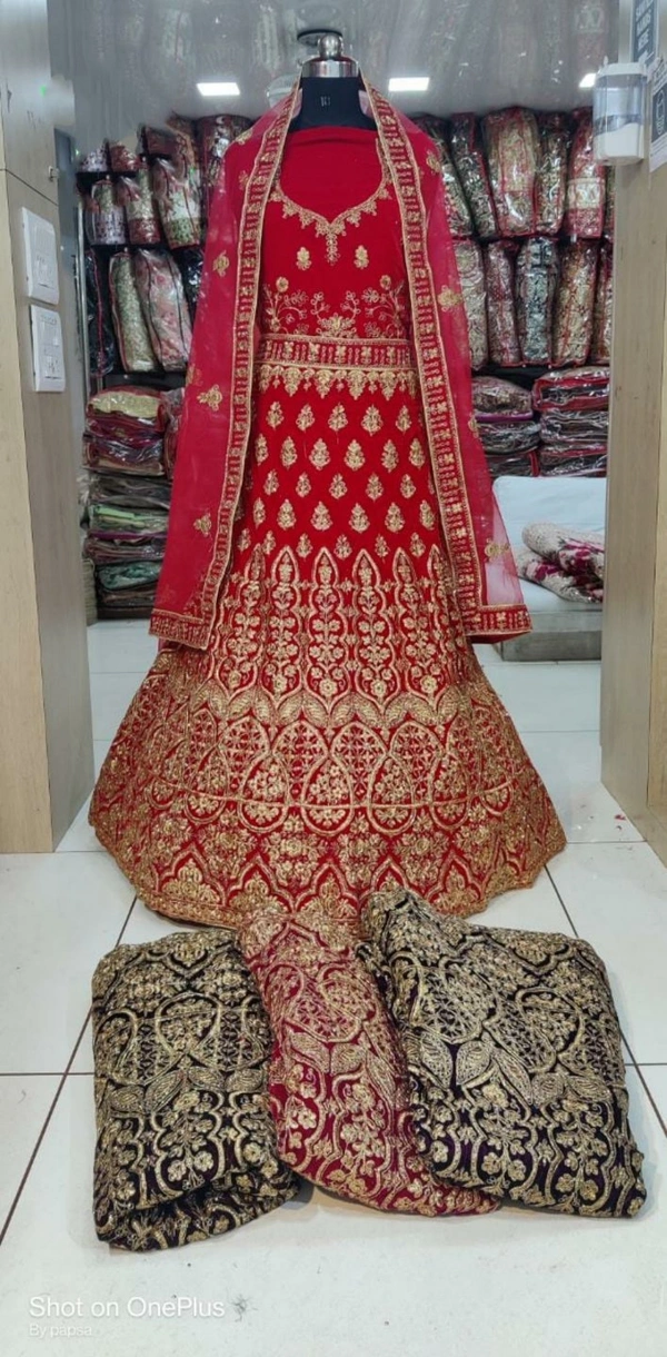 Bridal LM MNX 34 | Lehenga Choli - Red, Free