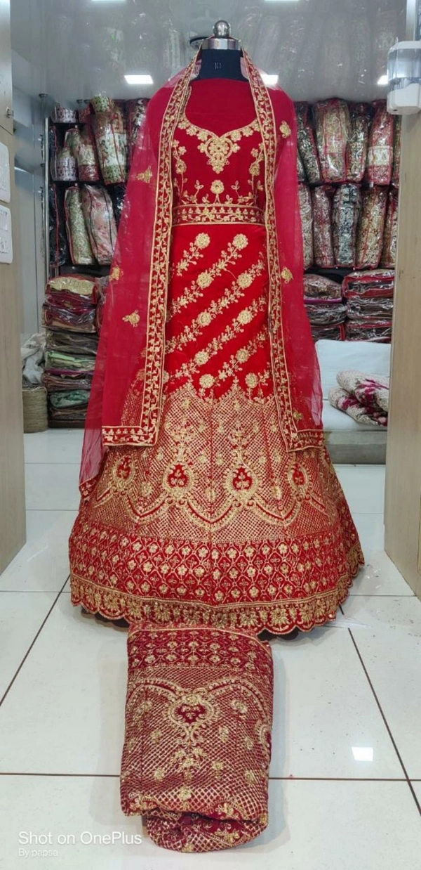 Bridal MNX 37 | Lehenga Choli - Red, Free