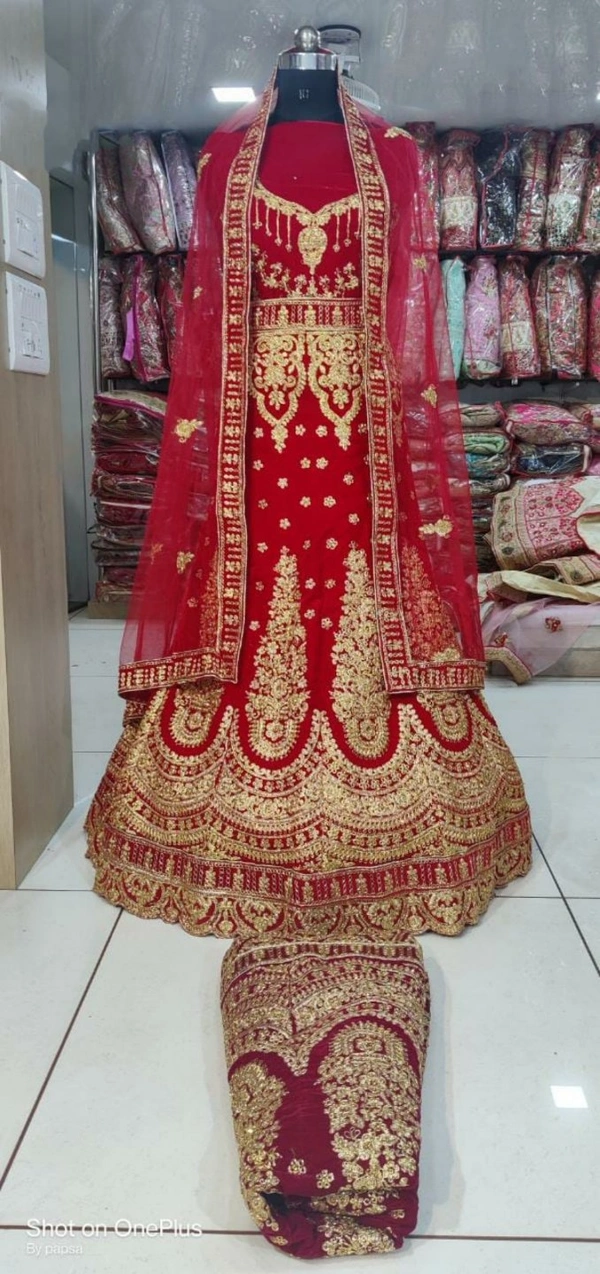 Bridal MNX 41 | Lehenga Choli - Red, Free