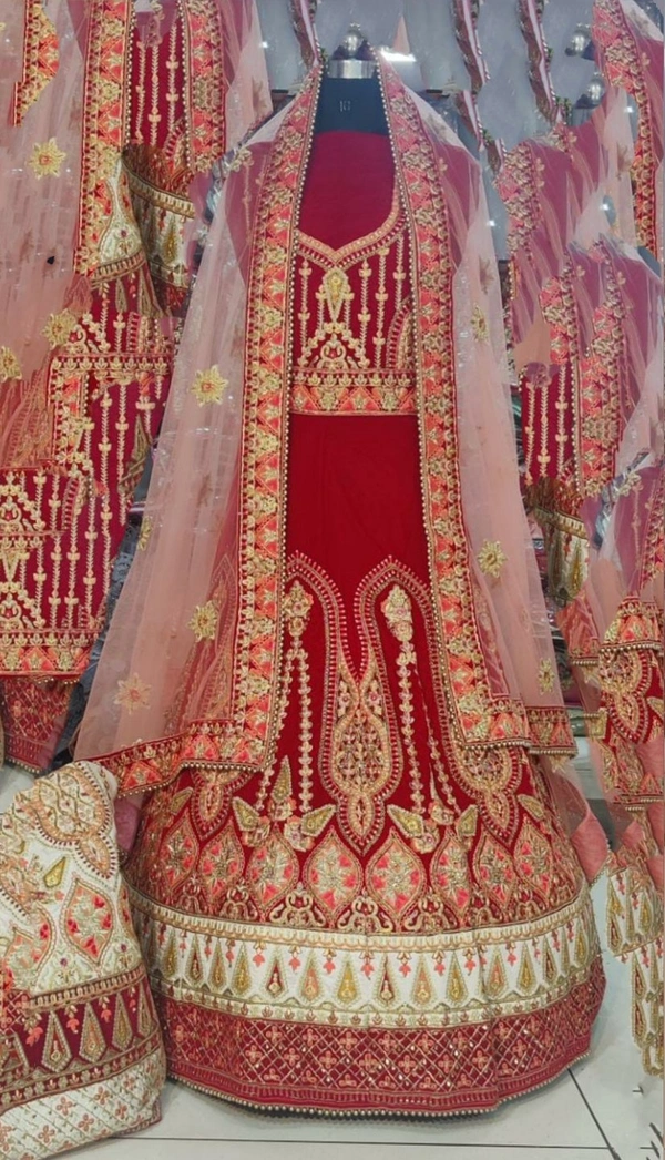 Bridal MNX 55 | Lehenga Choli - Red, Free