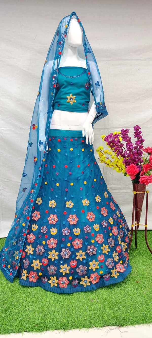 Designer SH | Lehenga Choli - Blue, Free