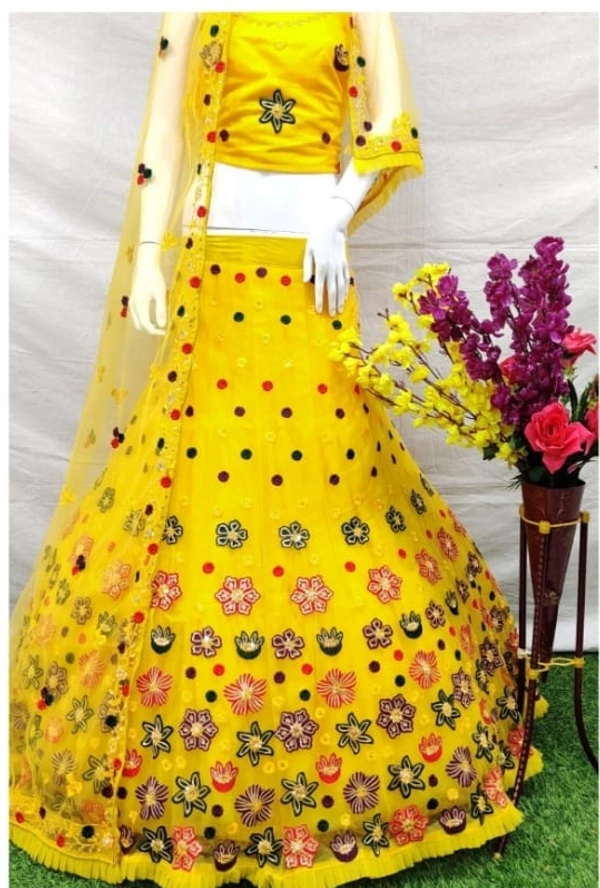 Designer SH | Lehenga Choli - yellow, Free
